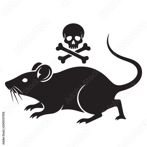 Fotografie Rat with skull and crossbones icon