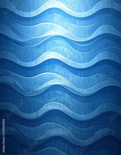 Layered Blue Abstract Wave Pattern Flowing on Textured Background