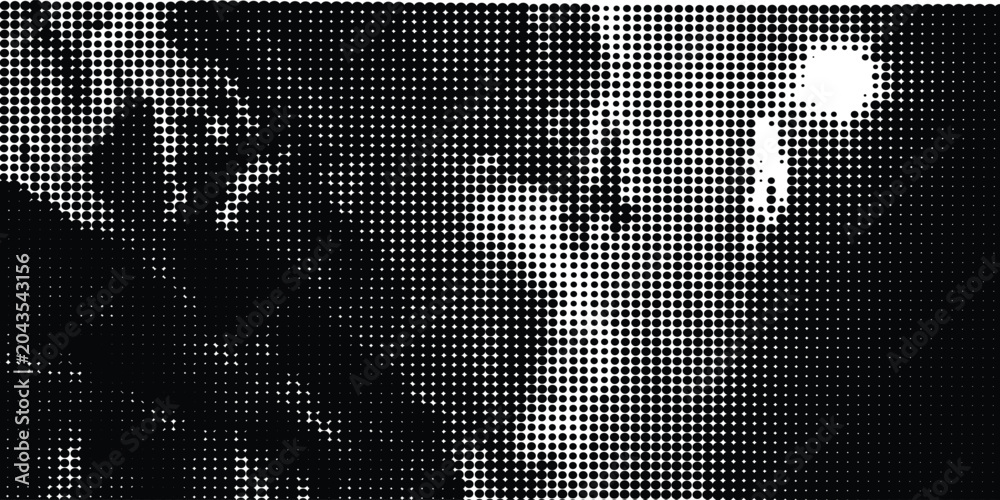Fototapeta premium Halftone Portrait Of A Person Smoking A Cigarette In Abstract Retro Pop Art Style