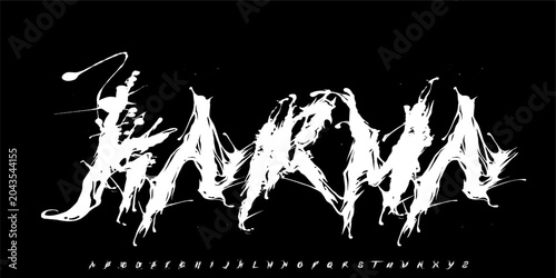 Fényképezés Karma Graffiti, street art culture,
Bold graffiti brush font with dripping paint style, perfect for street posters, urban branding, and edgy designs