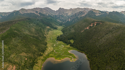 Rocky Mountain river valley panorama