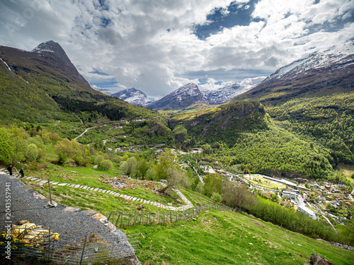 mountain valley landscape in Norwegian fjords