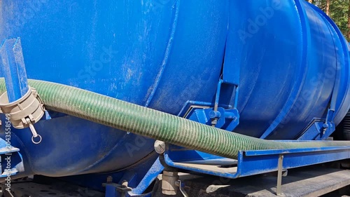 Pumping wastewater from a septic tank. Septic tank maintenance