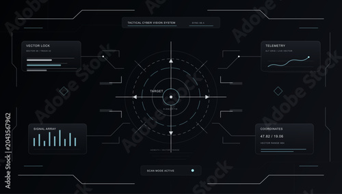 Obraz na plátně Tactical Cyber Vision HUD UI Vector
