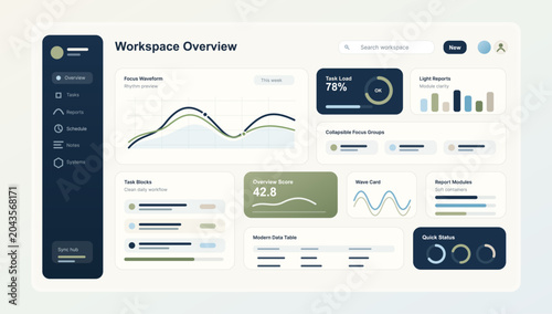 Photos Workspace Overview Dashboard UI Vector