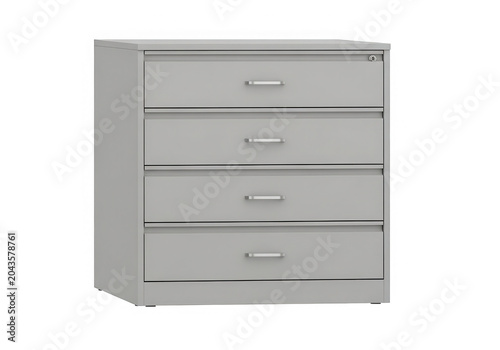Four drawer metal filing cabinet for office storage, organization and documents.