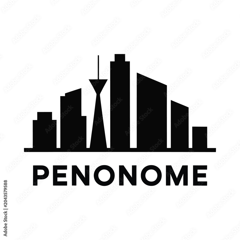 Fototapeta premium city skyline silhouette on white background urban