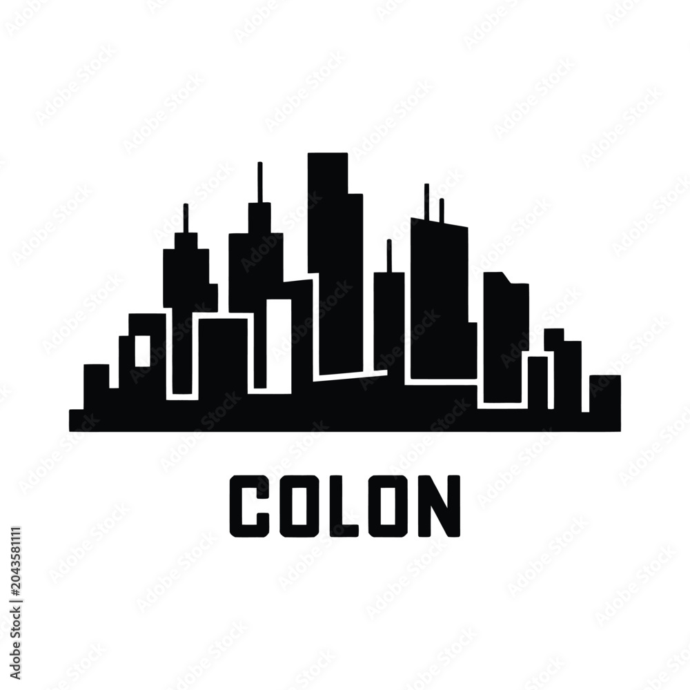 Obraz premium city skyline silhouette on white background urban
