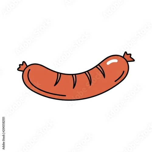 Cartoon illustration of a sausage.
