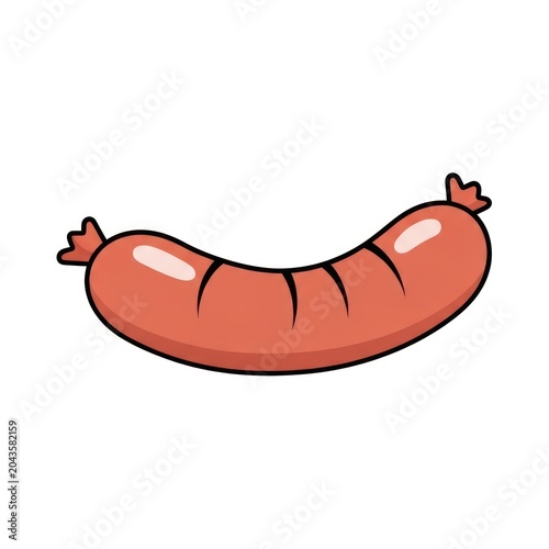 Cartoon style sausage meat food.