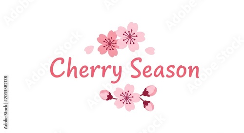 Cherry Season Pink Flowers Logo.