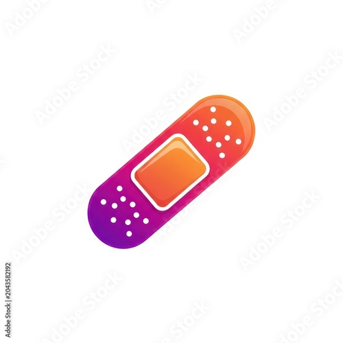 Colorful band aid icon symbol.