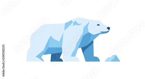 Geometric polar bear illustration.
