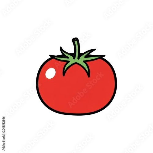 Fresh red tomato illustration.