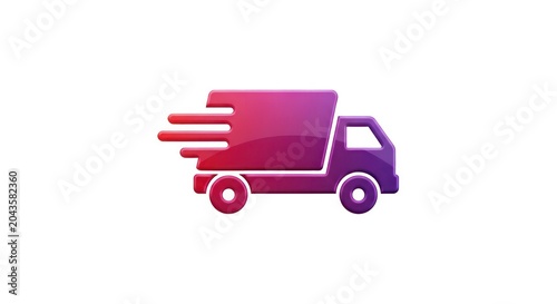 Fast Delivery Truck Icon Gradient Colors.