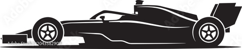Formula one racing car silhouette side view sports vehicle speed auto race.