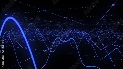 Blue Digital Audio Wave and Network Plexus Loop
