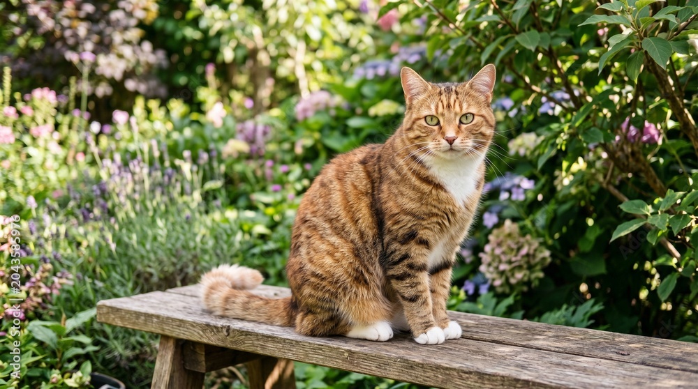 Obraz premium cat in the garden