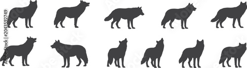 Foto Wolf silhouette poses pack collection