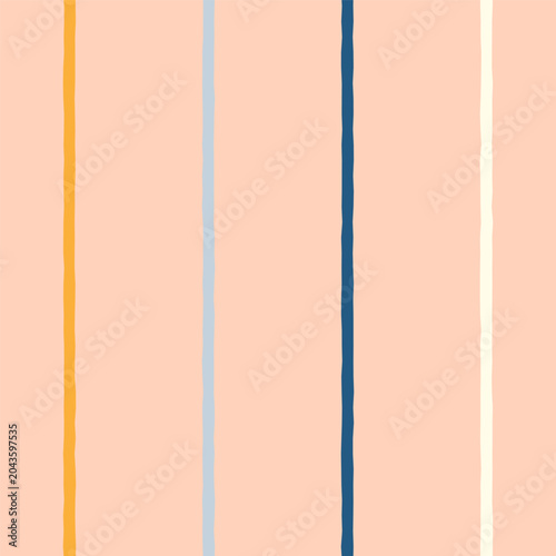 Rough lines vector seamless pattern. Hand drawn geometric endless background for prints, wallpaper, textile. Whimsical stripe pattern. Cute flat illustration. Charming baby background