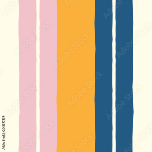 Rough lines vector seamless pattern. Hand drawn geometric endless background for prints, wallpaper, textile. Whimsical stripe pattern. Cute flat illustration. Charming baby background