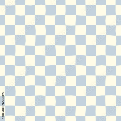 Cute checkered vector seamless pattern. Plaid endless background for prints, textile, wallpaper. Festive check pattern. Geometric flat vector illustration. Modern abstract print