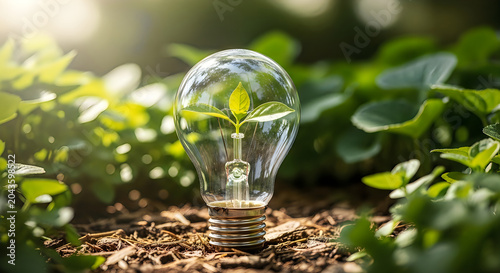 Plant sprout light bulb eco