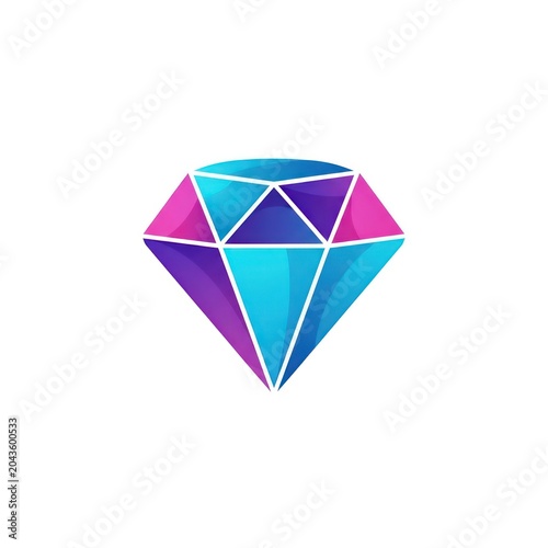 Colorful Diamond Graphic Illustration Gemstone.