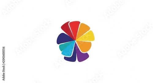 Colorful pie chart human face icon.