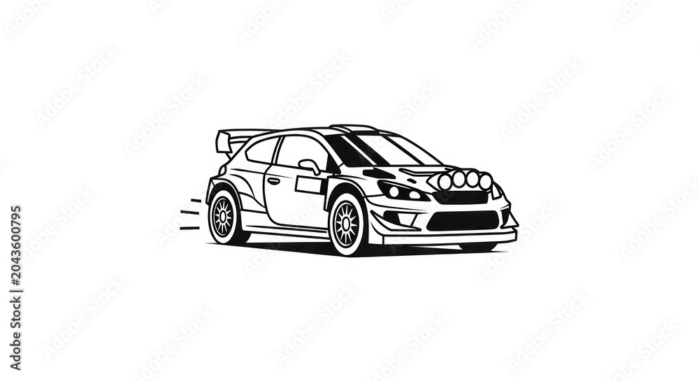 Naklejka premium Speeding racing car illustration side view.