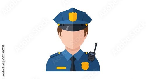 Police Officer Cartoon Illustration.