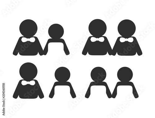 Wedding Couple Icons Collection.