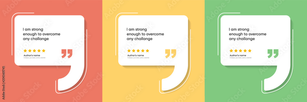 Obraz premium 3D bubble testimonial banner, quote, infographic. Social media post template designs for quotes. Empty speech bubbles, quote bubbles and text box. Vector Illustration EPS10.