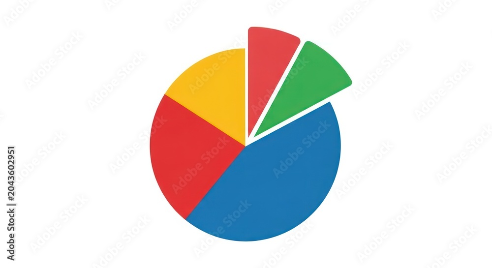 Fototapeta premium Colorful pie chart graph sections.