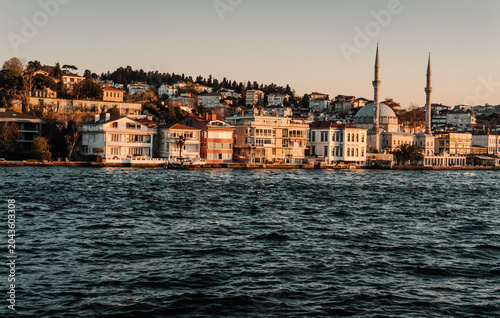 Golden hour reflections on the Bosphorus waterfront.