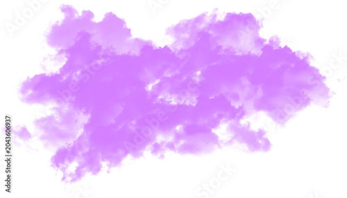 Obraz na plátne Vibrant Purple Cloud Smoke Overlay PNG Isolated on Transparent Background with D