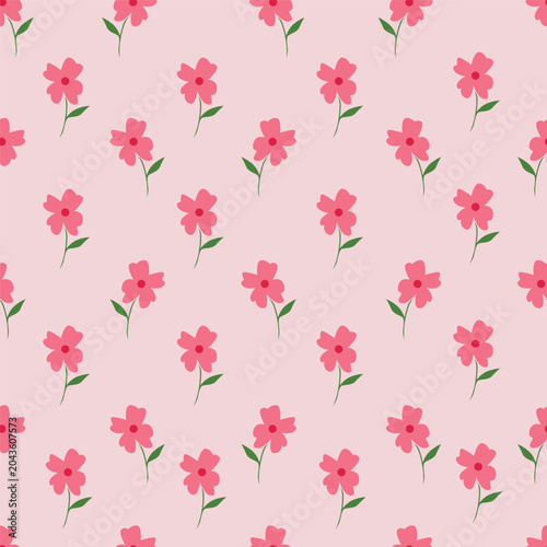 seamless pattern with pink roses