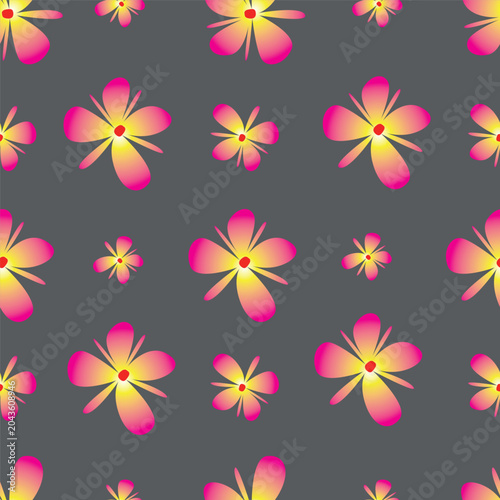 set of abstract flowers