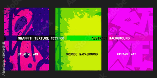 Cuadro en lienzo five vertical panels with abstract art graffiti