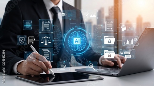 Photos AI governance framework featuring legal compliance and ethical control interface