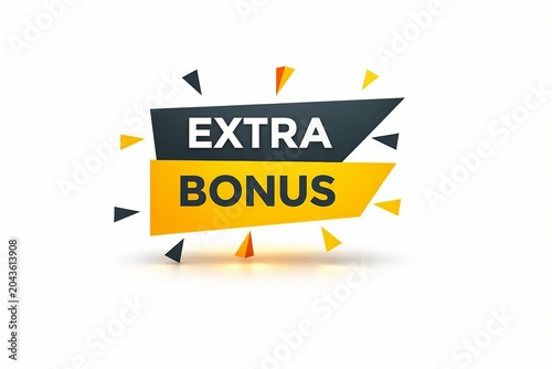 Bright extra bonus banner with explosive effect and geometric shapes