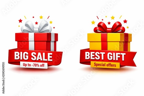 Big sale and best gift promotional gift boxes with discount and special offer labels