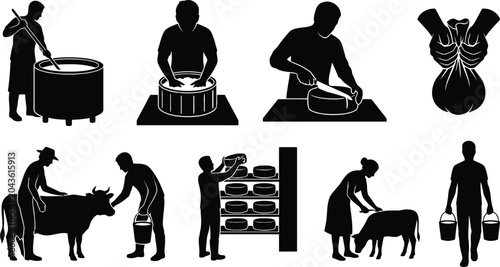 Photos Traditional dairy farming and cheese making process