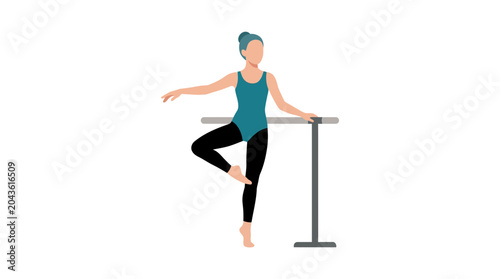 Εκτύπωση καμβά A ballet dancer practicing a pose at a barre.