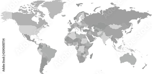Foto Editable World Map Vector