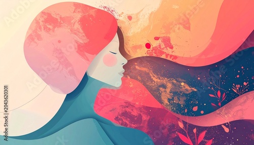 Vibrant Abstract Art with Fluid Shapes.