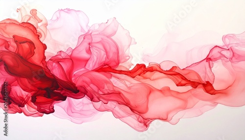 Vibrant Red Smoke Abstract Background Texture.