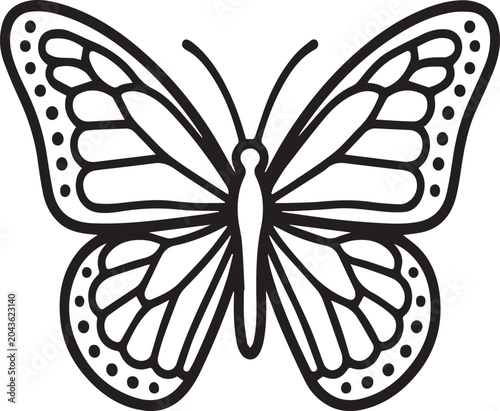 butterfly vector illustratioButterfly Outline Icon Vector, Decorative Insect Line Art