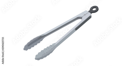 Tableau sur toile metallic kitchen tongs vector illustration