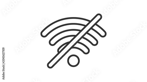 Cuadro en lienzo wifi signal crossed out line icon network